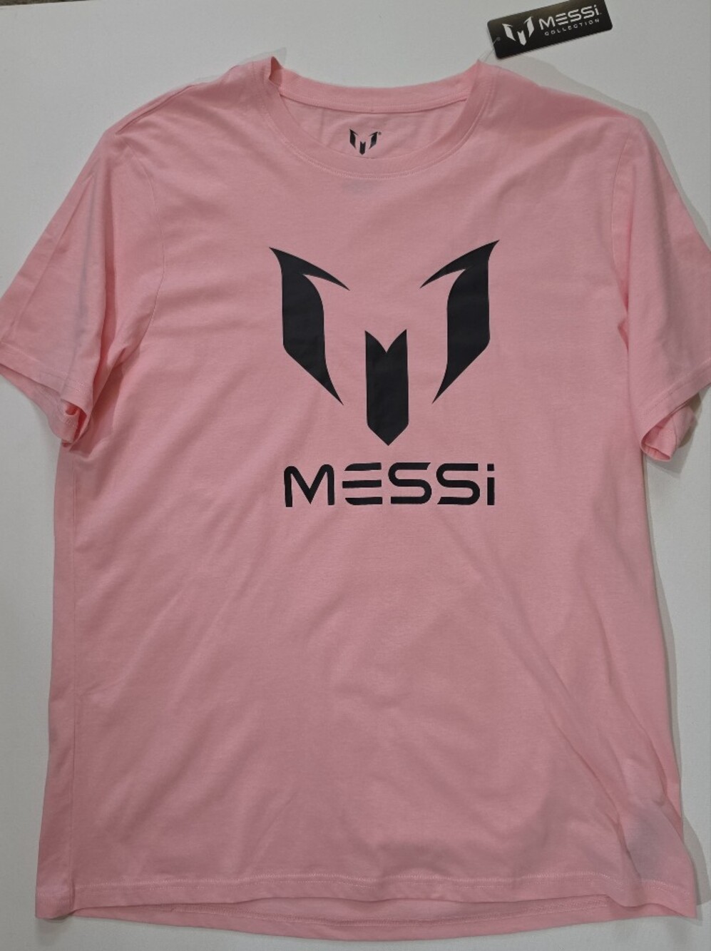 NWT Messi Collection T-shirt Mens XXL Pink Black Logo Soccer Enthusiast Casual